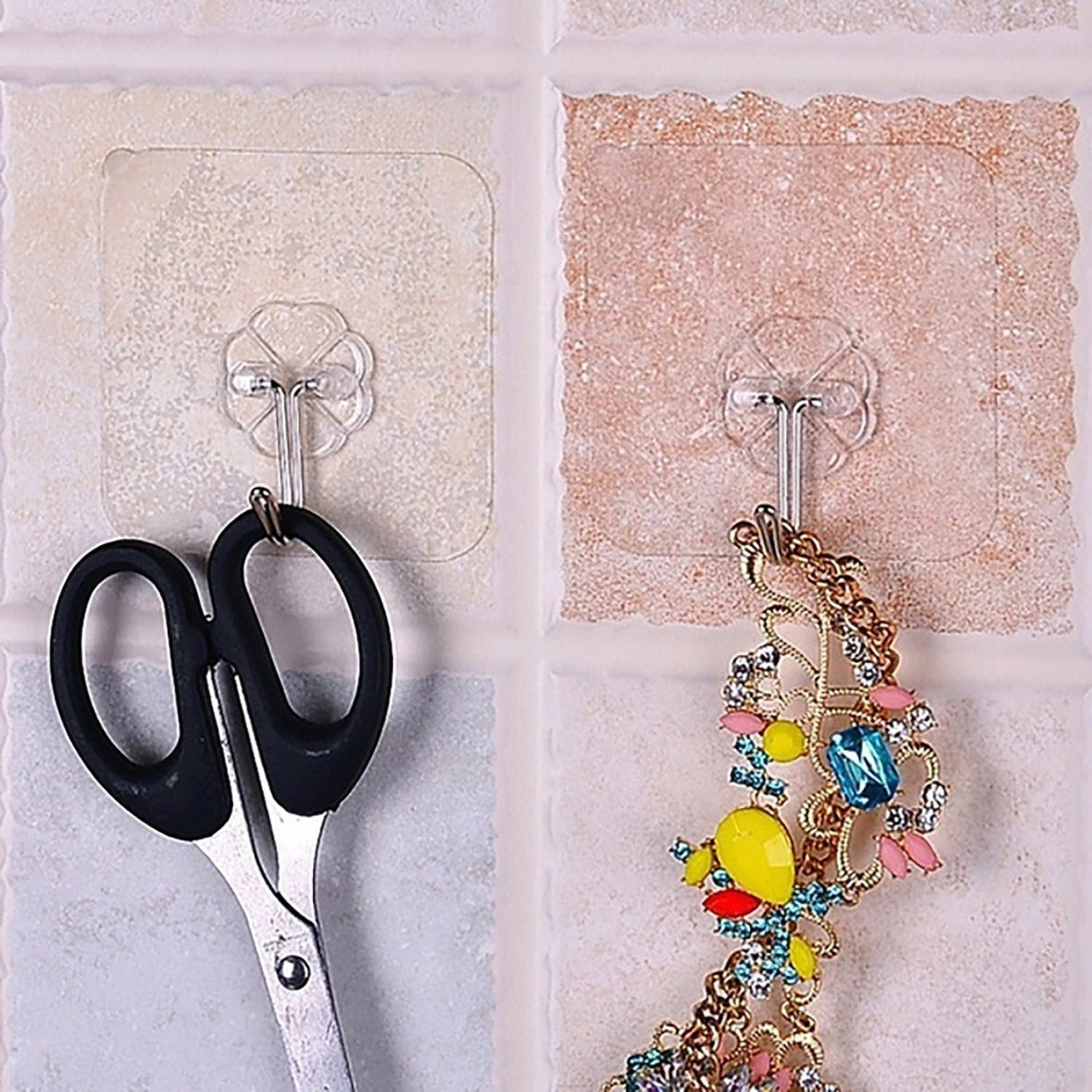Multipurpose adhesive hooks, small stainless steel set Multipurpose adhesive hooks, small stainless steel set